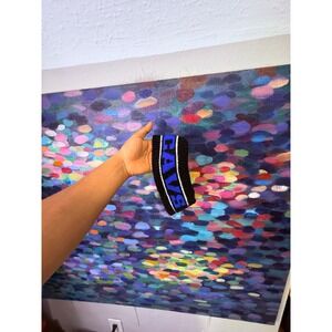 Vintage Cleveland Cavaliers NBA Headband Black Blue White Knit CAVS Basketball